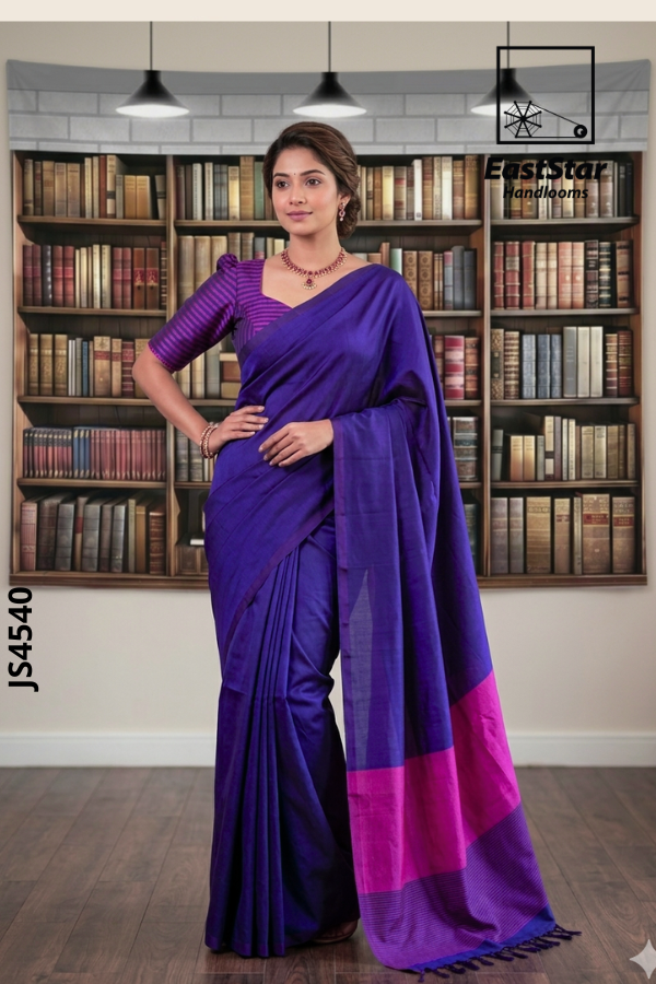 Purple Handloom Silk Saree JS4540