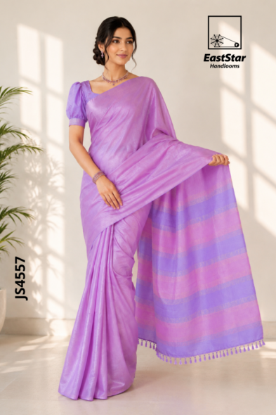 Lavender Pink Handloom Silk Saree JS4557