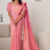 Peach-Pink Handloom Silk Saree JS4573