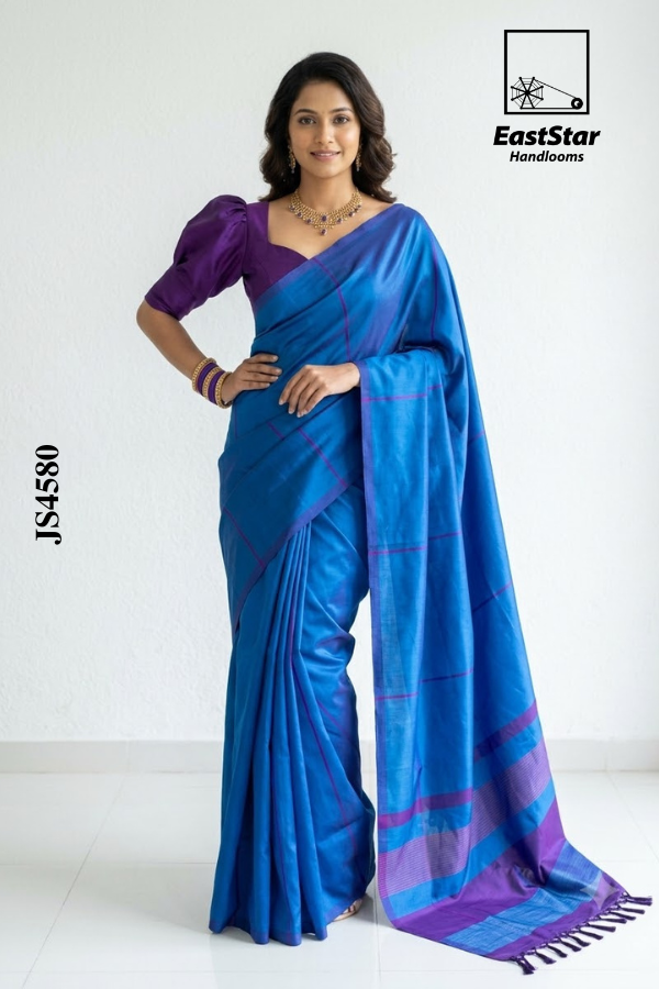 Royal Blue  Handloom Silk Saree JS4580