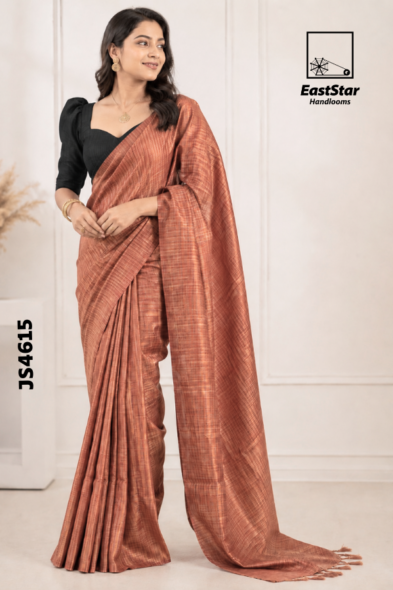 Copper Rust Handloom Silk Saree JS4615