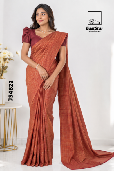 Copper Tone  Handloom Silk Saree JS4622