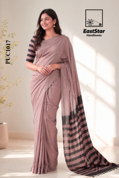Dusty Mauve  Handloom Cotton Saree PUC1017