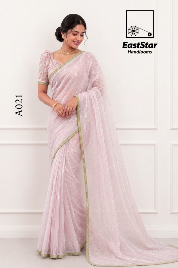 Pastel Pink Indian Wedding Saree A021 Pastel Pink Indian Wedding Saree A021