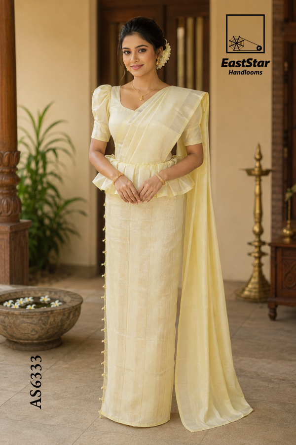 Ivory Cream Handloom Silk Saree AS6333 Ivory Cream Handloom Silk Saree AS6333
