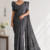 Charcoal Grey   Handloom Cotton Saree BC1039