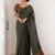 Olive Green Handloom Cotton Saree BC1092