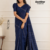 Deep Blue Gray  Handloom Cotton Saree BC1236