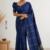 Deep Navy Blue  Handloom Cotton Saree BC1283