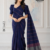Navy Blue Handloom Cotton Saree BC1412