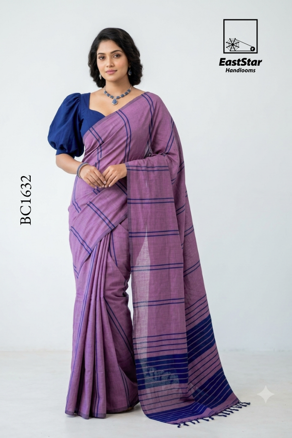 Dusty Mauve Handloom Cotton Saree BC1632 Dusty Mauve Handloom Cotton Saree BC1632