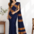 Navy Blue  Handloom Cotton Saree BC1672