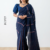 Navy Blue Handloom Cotton Saree BC1929