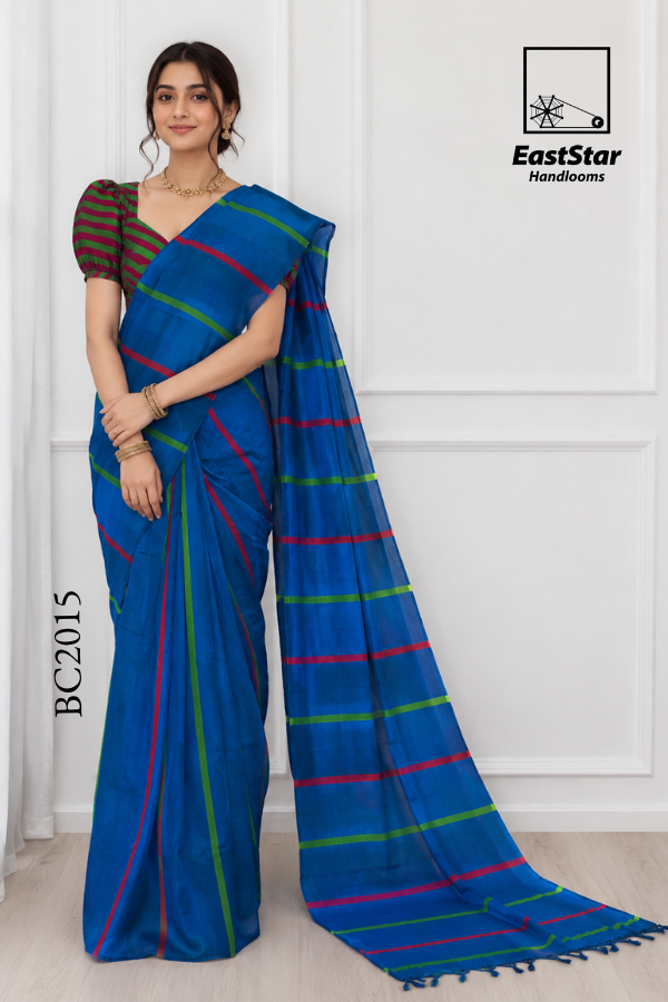Royal Blue Handloom Cotton Saree BC2015 Royal Blue Handloom Cotton Saree BC2015
