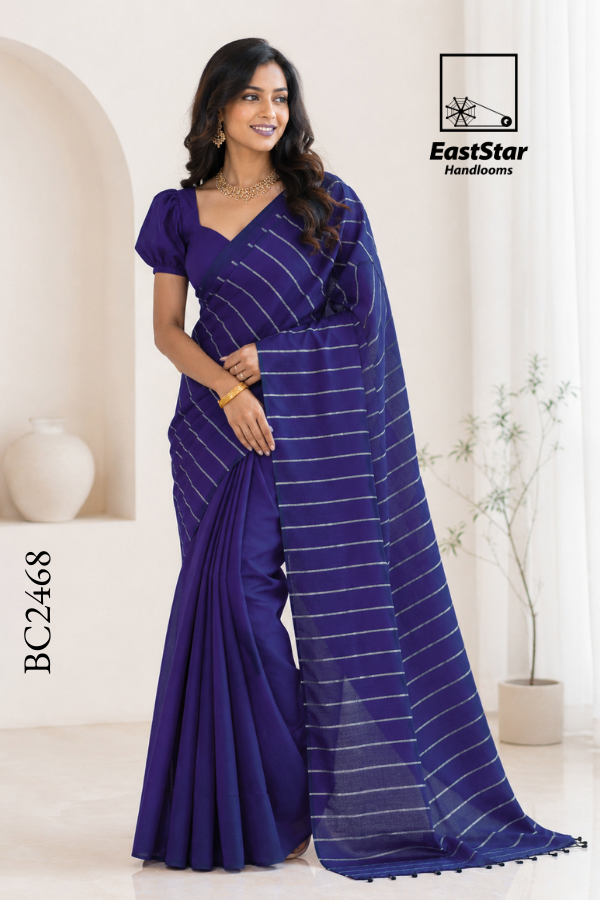 Purple Handloom Cotton Saree BC2468 Purple Handloom Cotton Saree BC2468