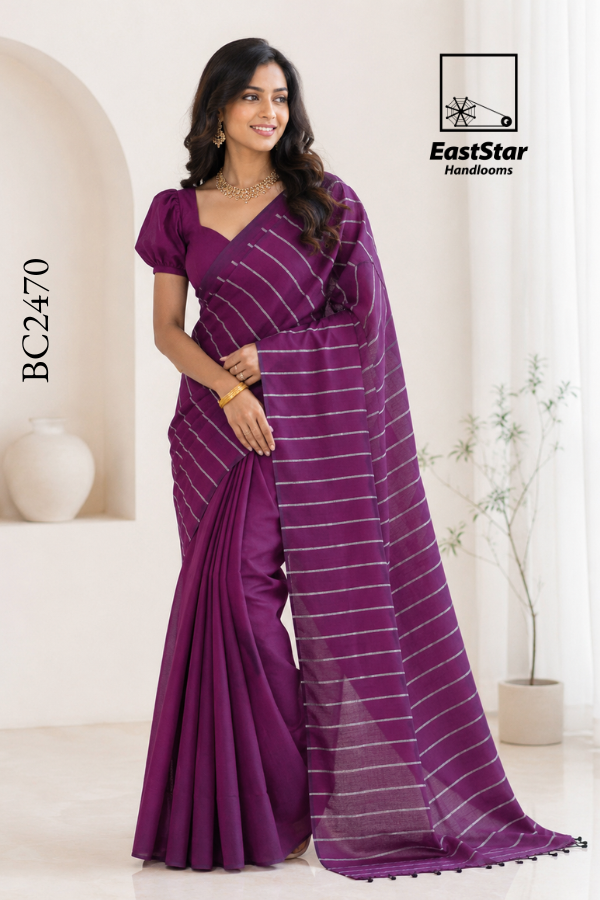 Magenta Handloom Cotton Saree BC2470 Magenta Handloom Cotton Saree BC2470