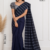 Navy Blue  Handloom Cotton Saree BC2663