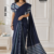 Navy Blue Handloom Cotton Saree DC3803