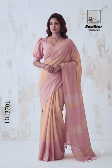 Dusty Pink  Handloom Cotton Saree DC3701