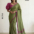 Olive Green Handloom Cotton Saree DC3743