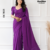 Purple  Handloom Cotton Saree DC3825