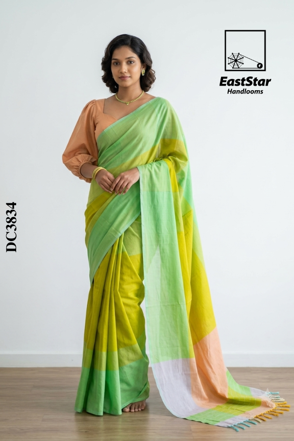 Colour full Handloom Cotton Saree DC3834