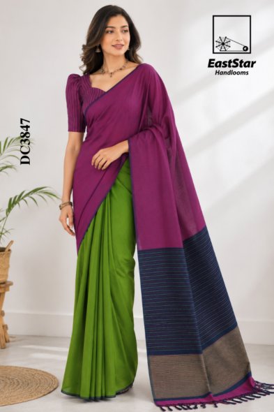 Colour full  Handloom Cotton Saree DC3847