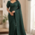 Dark Bottle-Green Handloom Cotton  Saree DC3894