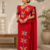 Red Handloom Embroidery Cotton Saree EMC2250
