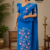 Blue Embroidery Cotton Saree EMC2256