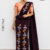 Plum  Embroidery Cotton Saree EMC2263