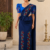 Blue Embroidery Silk Saree EMS2046