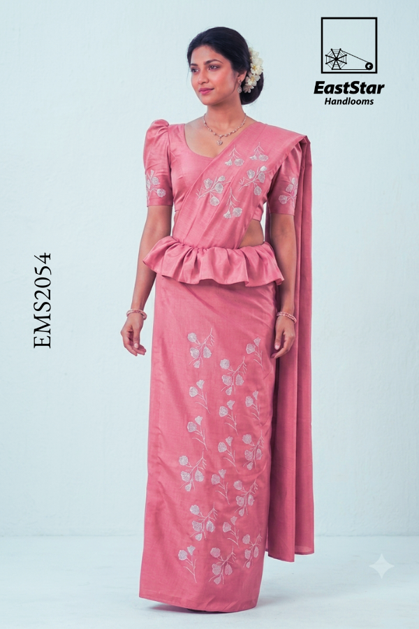 Rose-Pink Embroidery Silk Saree EMS2054 Rose-Pink Embroidery Silk Saree EMS2054
