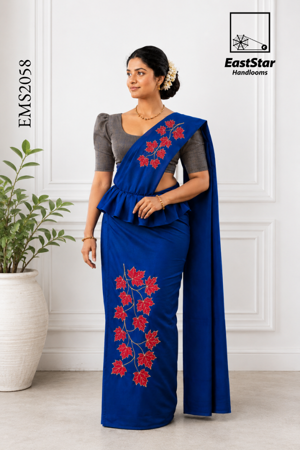 Royal Blue Embroidery Silk Saree EMS2058 Royal Blue Embroidery Silk Saree EMS2058
