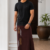Brown  Embroidery Cotton Sarong EMSA2031