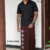 Brown  Embroidery Cotton Sarong EMSA2034