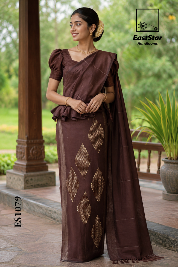 Chocolate Brown Exclusive Handloom Silk Saree ES1079 Chocolate Brown Exclusive Handloom Silk Saree ES1079