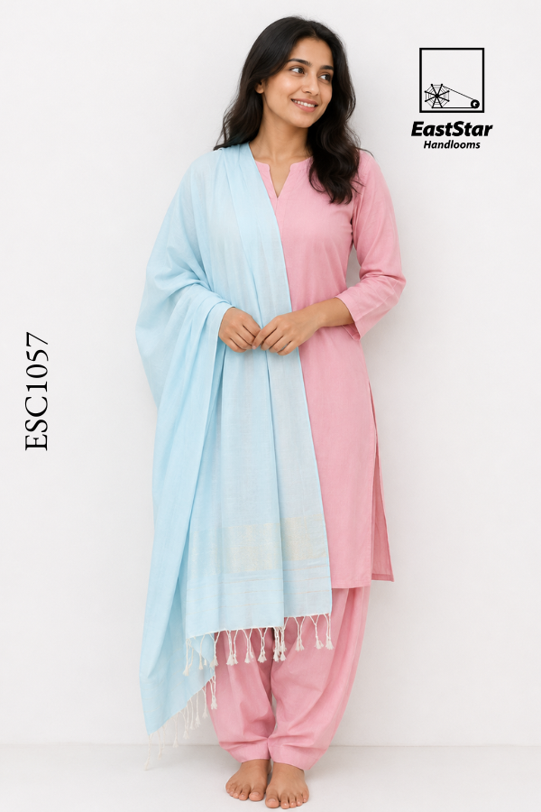 Soft Sky-Blue Handloom Shawls ESC1057 Soft Sky-Blue Handloom Shawls ESC1057