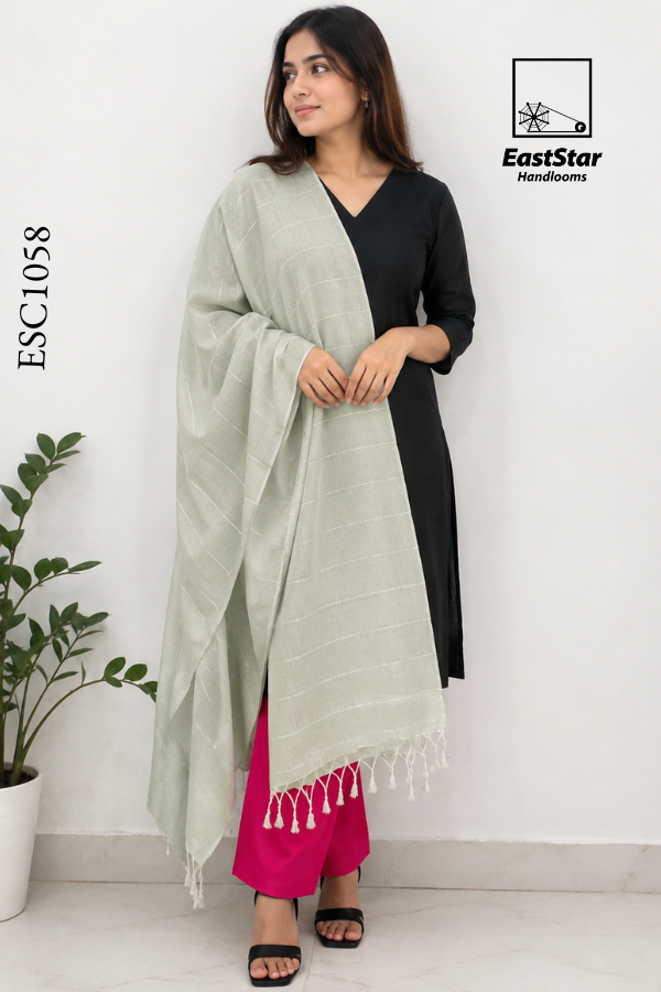 Sage Green-Ash Handloom Shawls ESC1058 Sage Green-Ash Handloom Shawls ESC1058