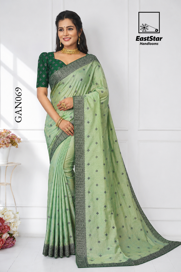Green  Indian Saree GAN069