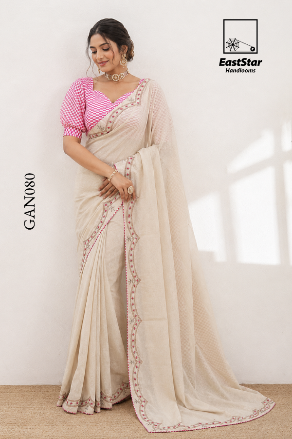 Off-White  Indian Saree GAN080