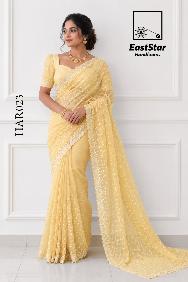 Yellow Indian Wedding Saree HAR023 Yellow Indian Wedding Saree HAR023