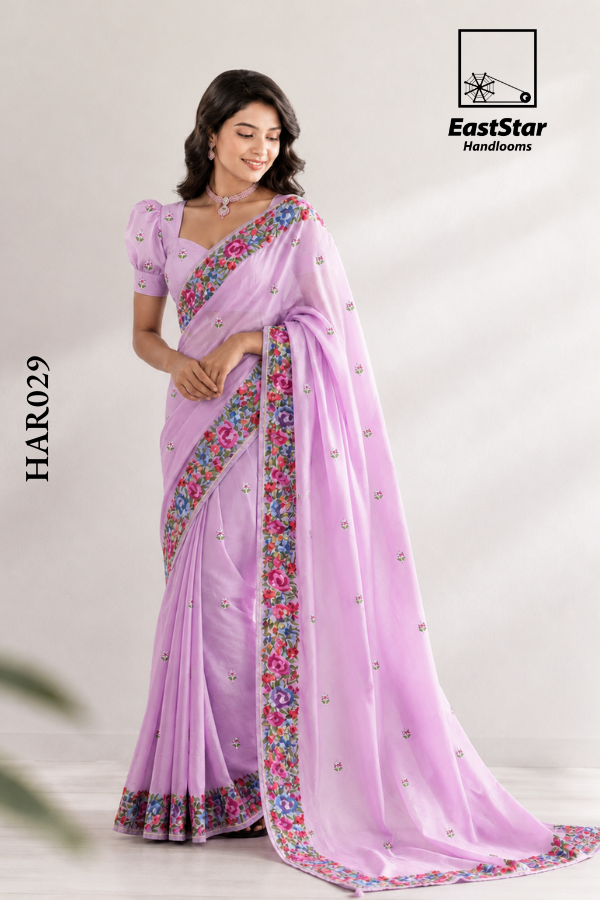Pastel Lavender Pink Indian Wedding Saree HAR029 Pastel Lavender Pink Indian Wedding Saree HAR029
