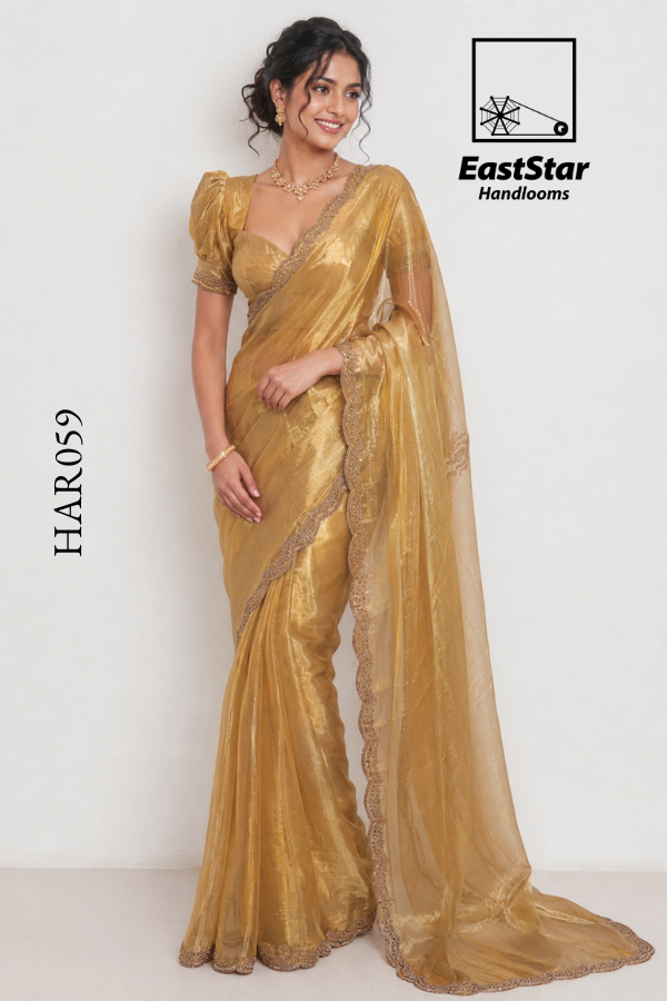 Gold Indian Wedding Saree HAR059 Gold Indian Wedding Saree HAR059