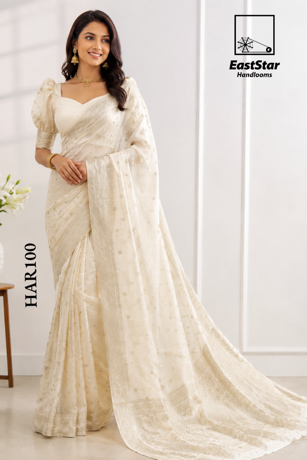 Off-White Indian Saree HAR100