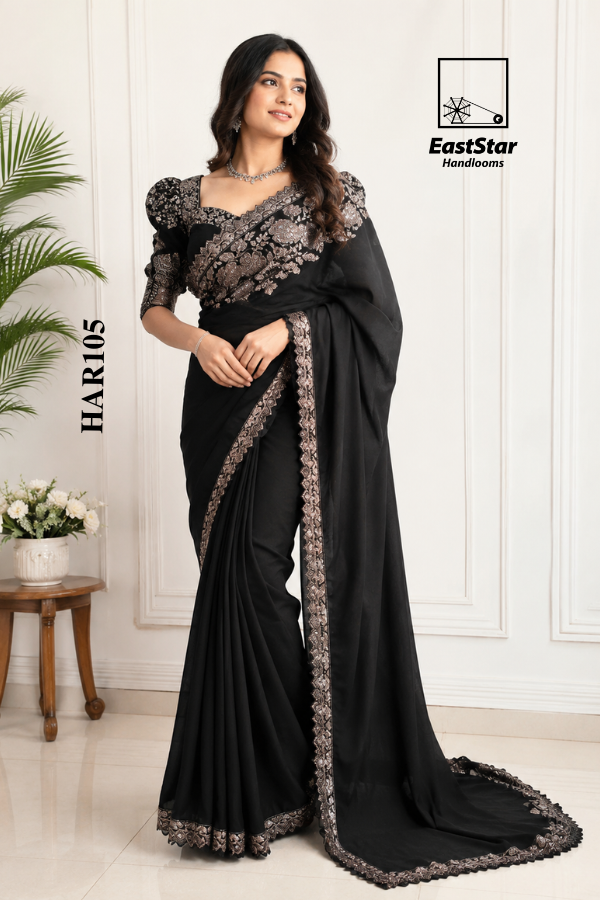 Black Indian Wedding Saree HAR105 Black Indian Wedding Saree HAR105