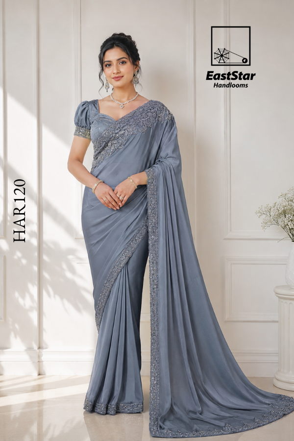 Grey Indian Wedding Saree HAR120 Grey Indian Wedding Saree HAR120