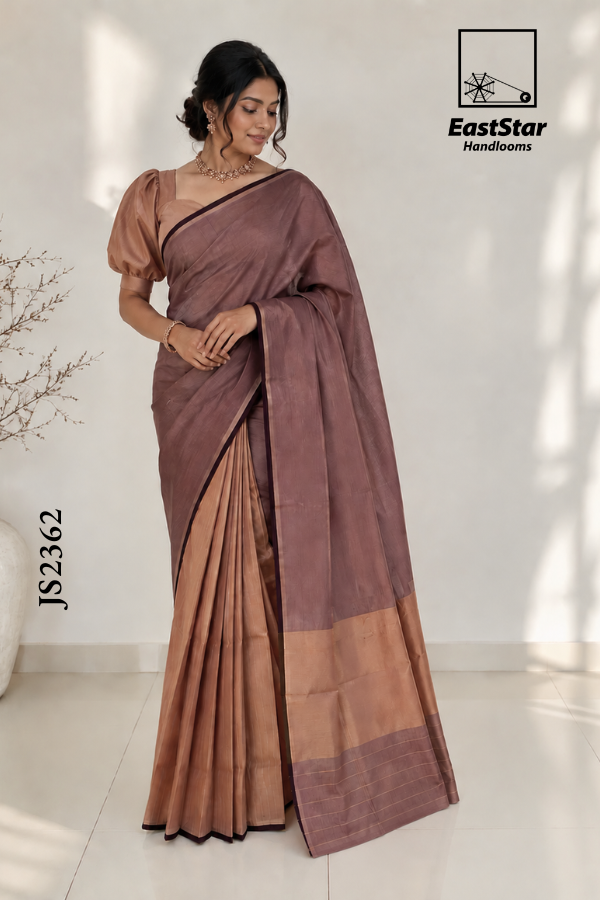 Mocha Brown Handloom Silk Saree JS2362 Mocha Brown Handloom Silk Saree JS2362