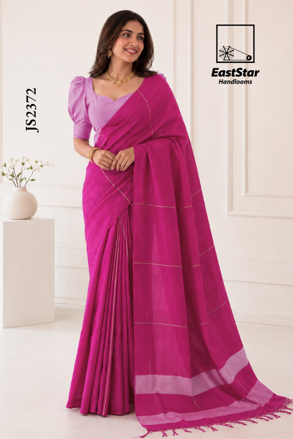Pink Handloom  Silk Saree JS2372