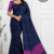 Navy Blue  Handloom Silk Saree JS2391